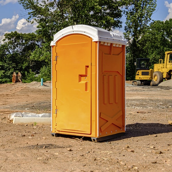 how often are the portable restrooms cleaned and serviced during a rental period in Lyndon